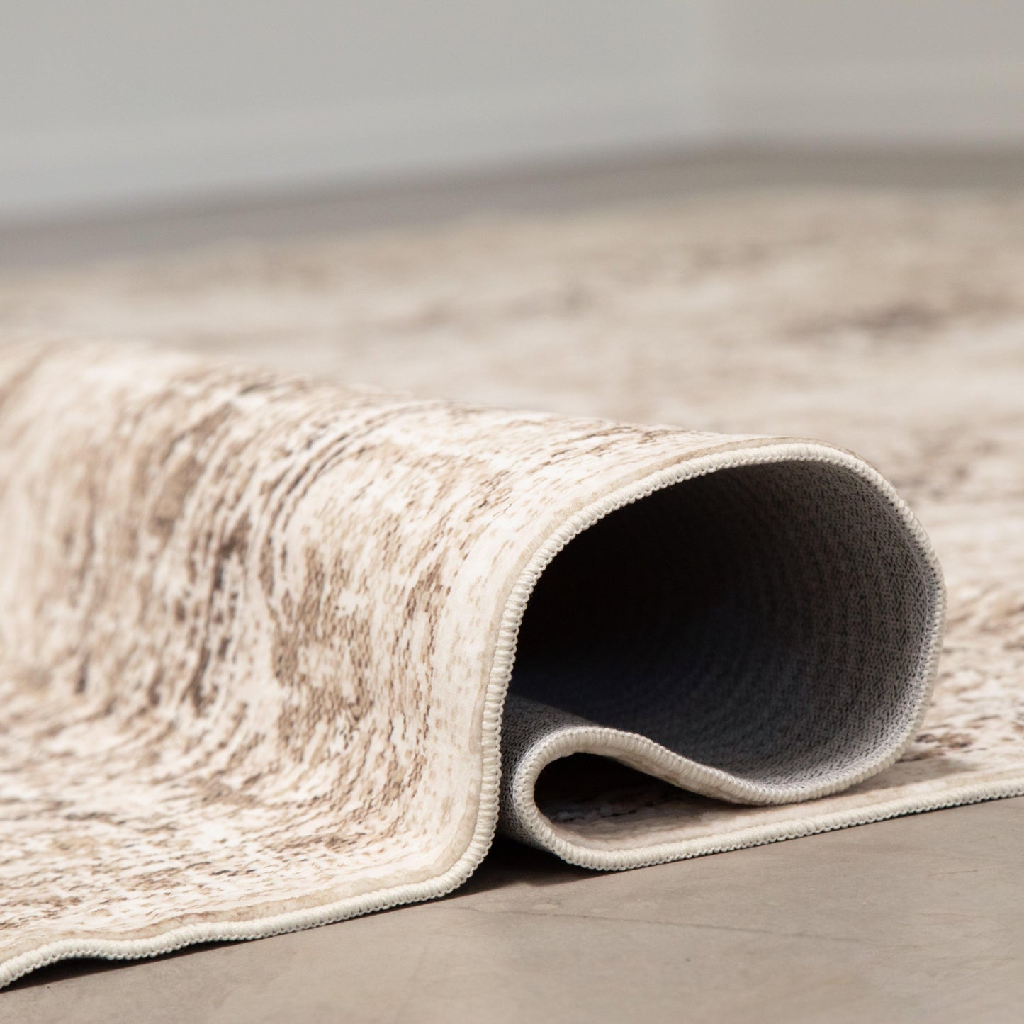 Deep Beige MM-10 Machine Washable Area Rug