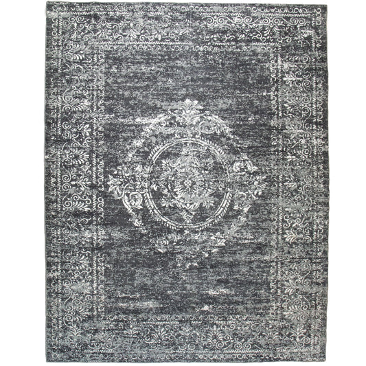 Black Medallion MM-09 Machine Washable Area Rug