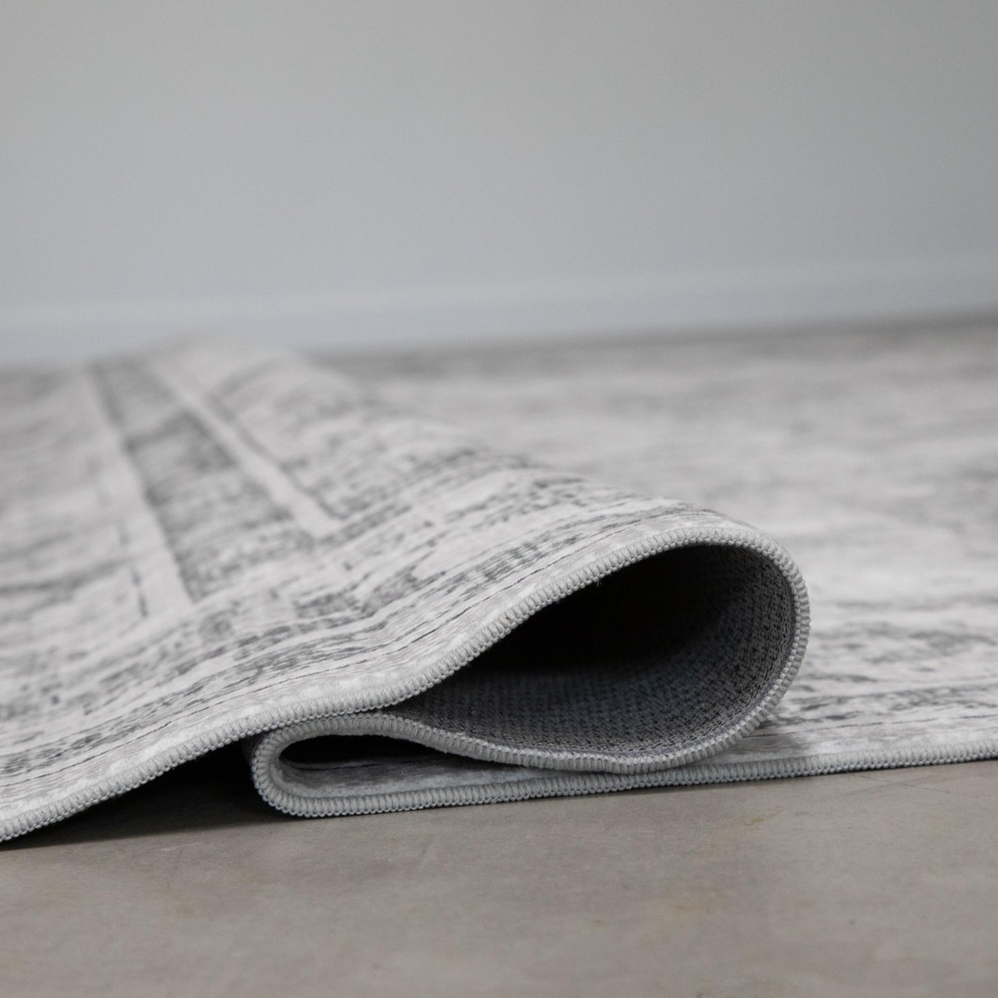 Light Greys MM-01 Machine Washable Area Rug