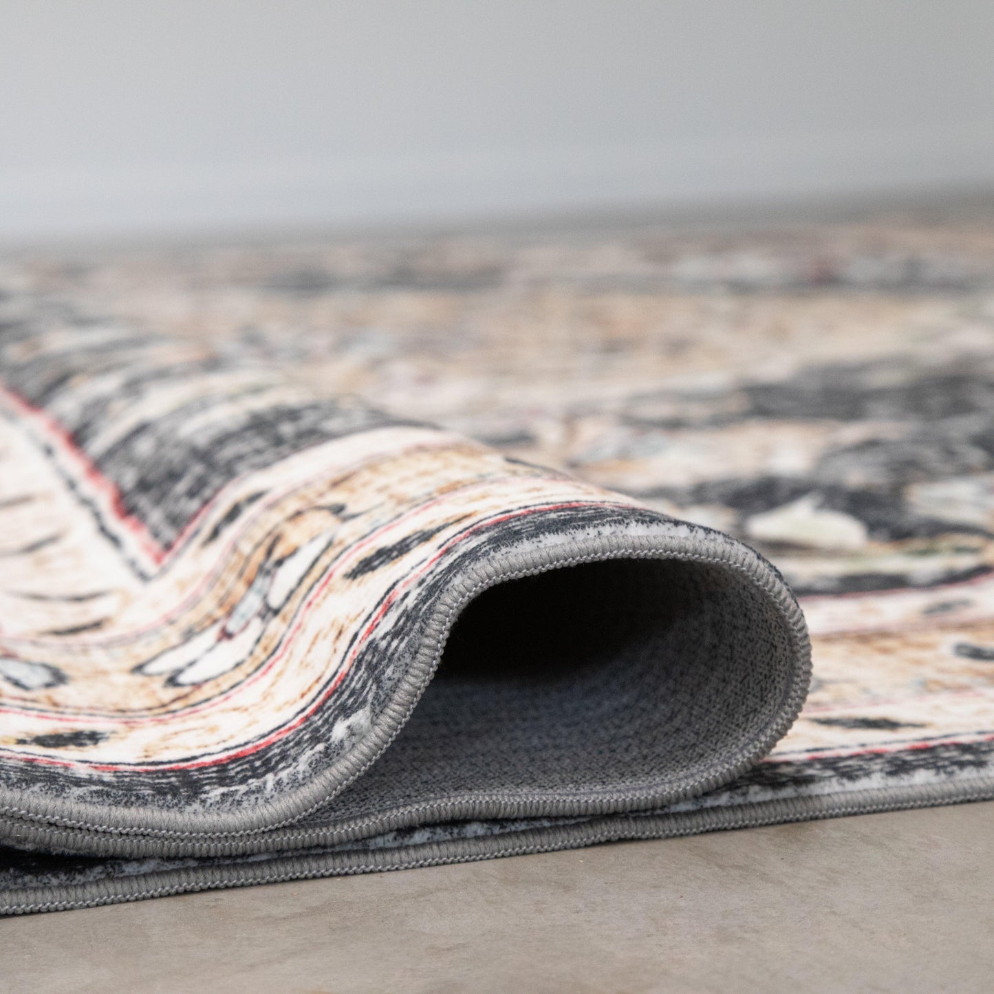 Black/Multi Medallion MM-05 Machine Washable Area Rug