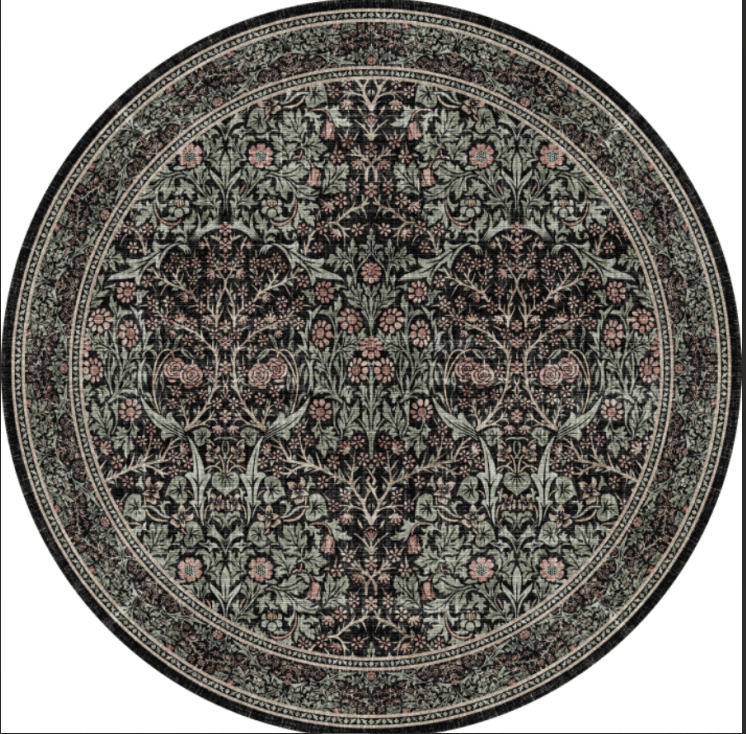 Nighttime Peony Garden MM-24 Machine Washable Rug