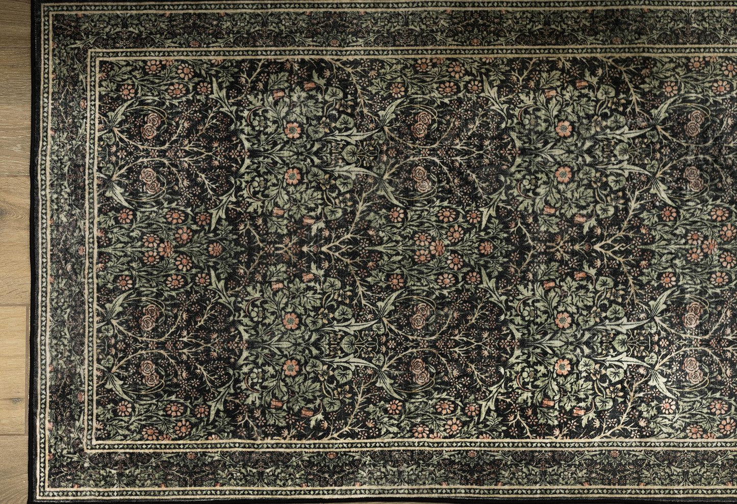 Nighttime Peony Garden MM-24 Machine Washable Rug