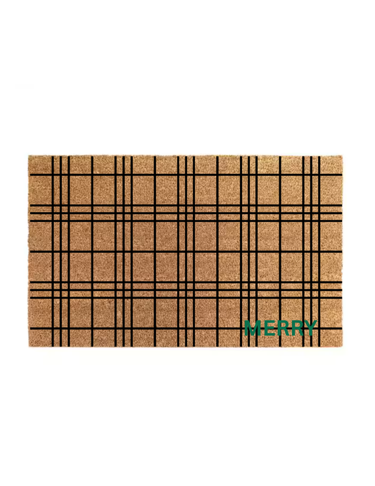 Plaid Coir Mat - MERRY