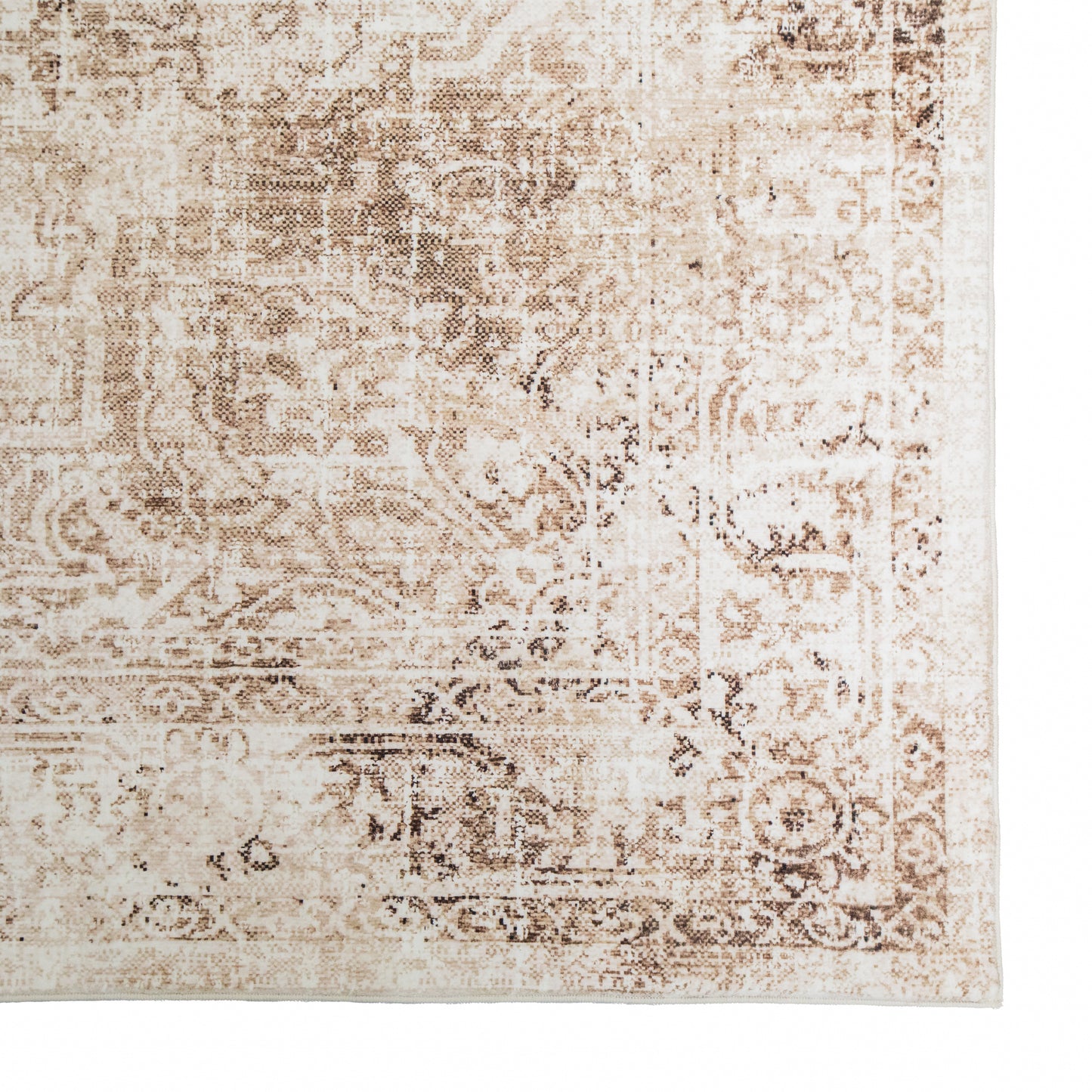 Deep Beige Machine Washable Area Rug