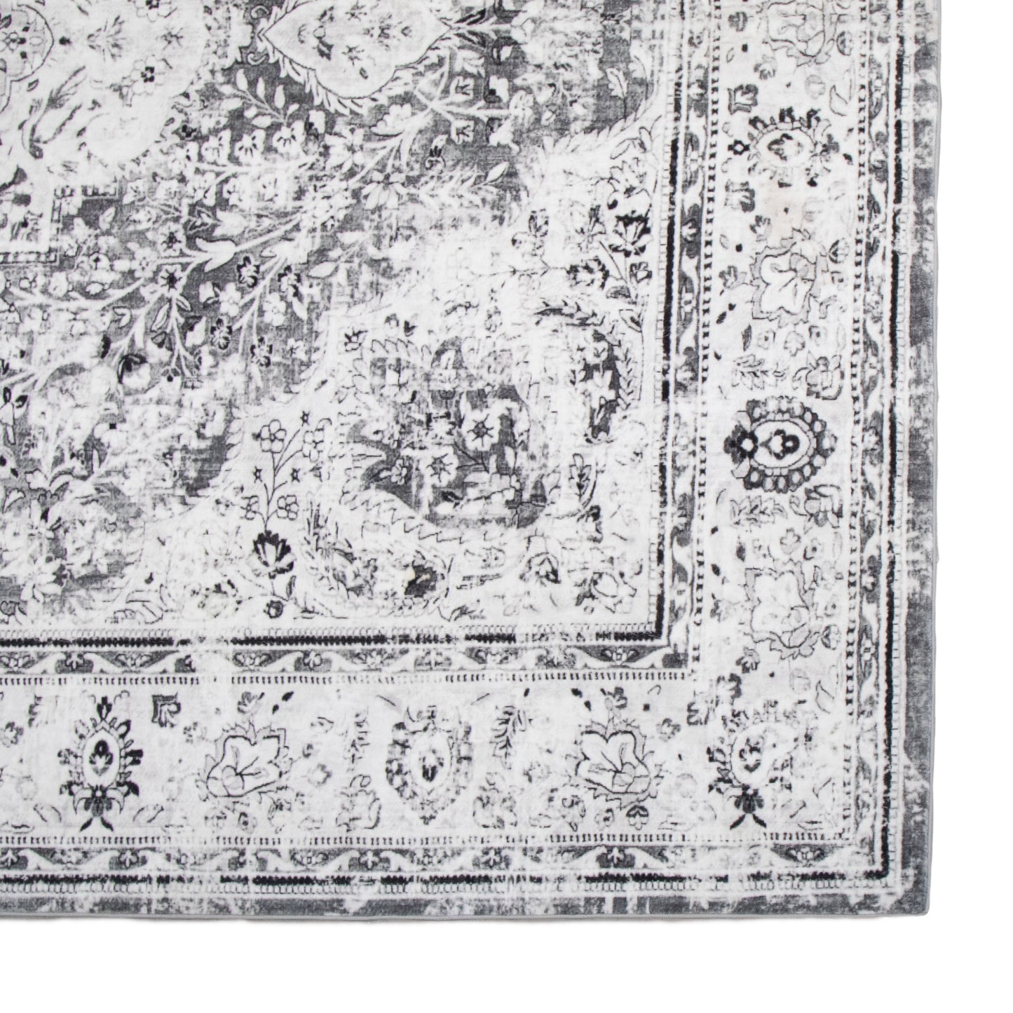 Charcoal Greys Machine Washable Area Rug