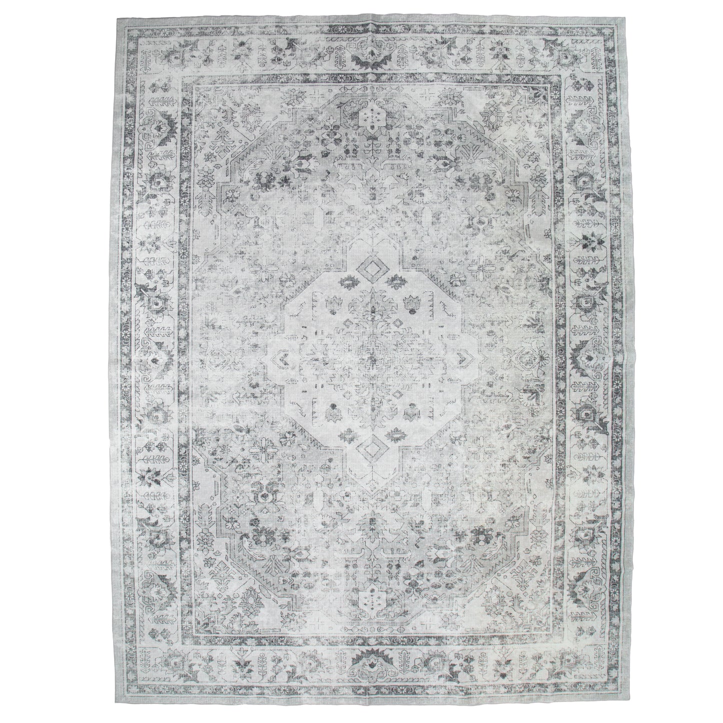 Light Greys Machine Washable Area Rug